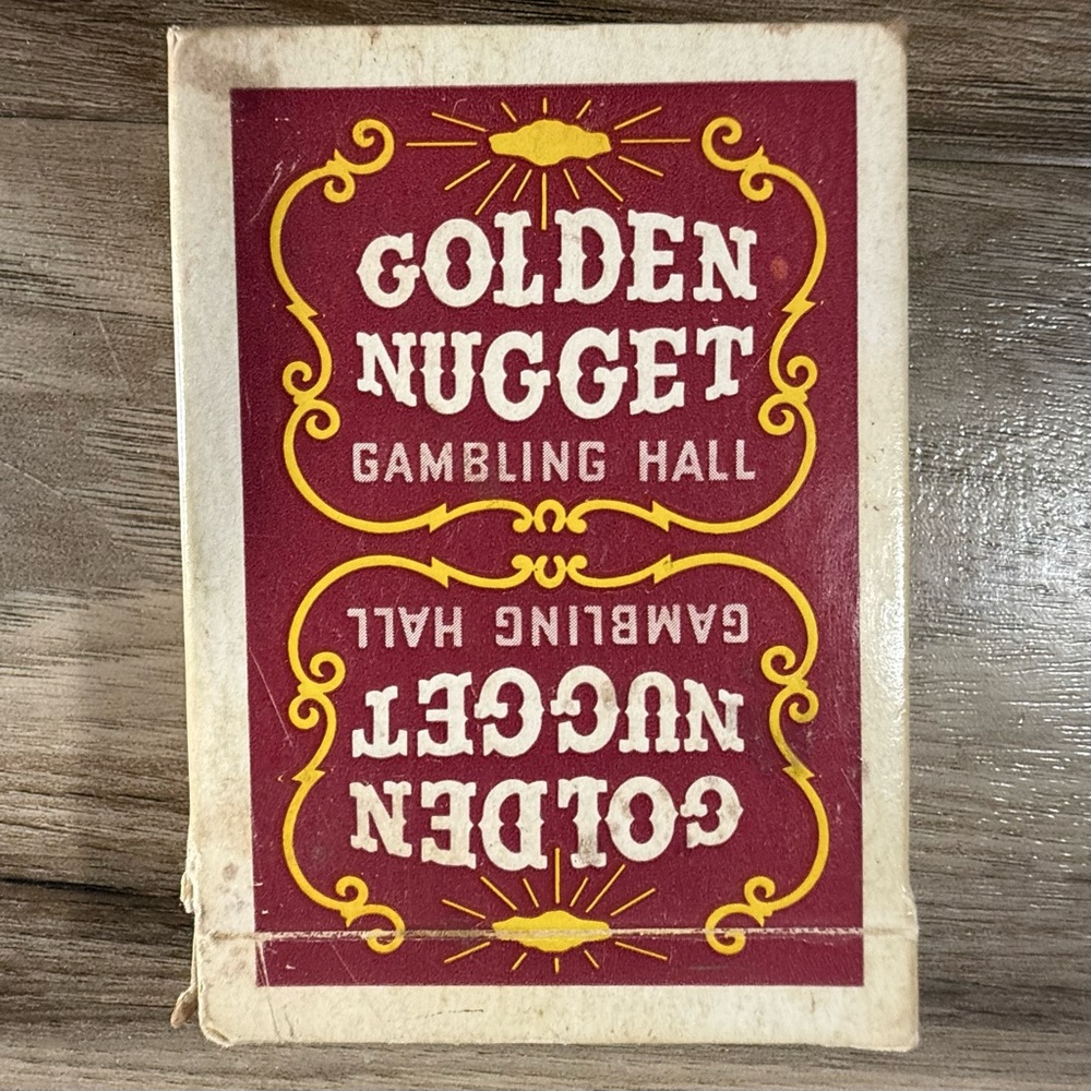 Vintage Golden Nugget Las Vegas Gambling Hall Playing Cards Red Vintage